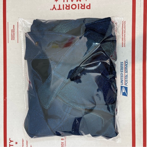 Carolina Ritzler Retro Blue Cap Sleeve Jumpsuit - Picture 16 of 16